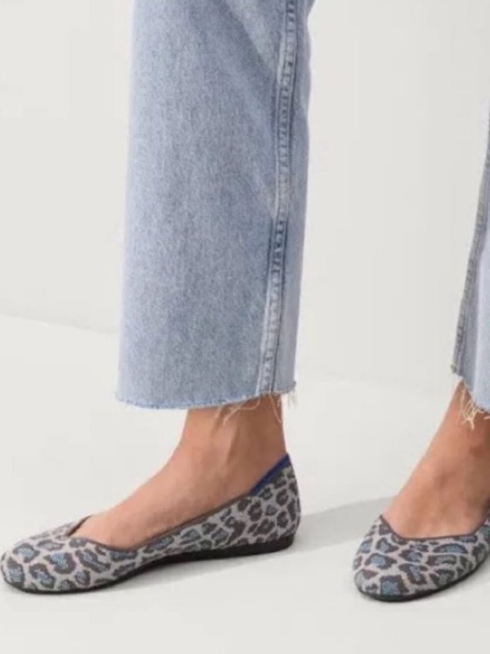 Rothy's The Flat in Gray Leopard Spotted Ballet Flat ~ Retired Print ~ 7